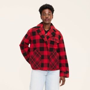 Woolrich x Target Women's Buffalo Check Melton Jacket Red/Black XL